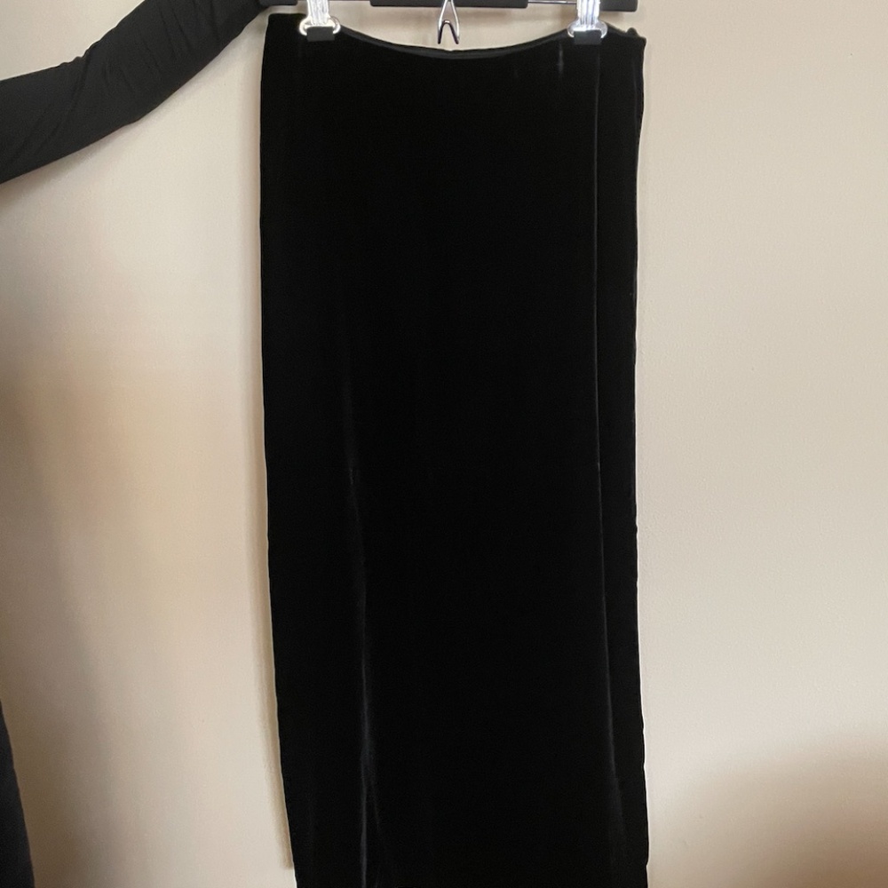 Brooks Brothers Straight Black Velvet Skirt